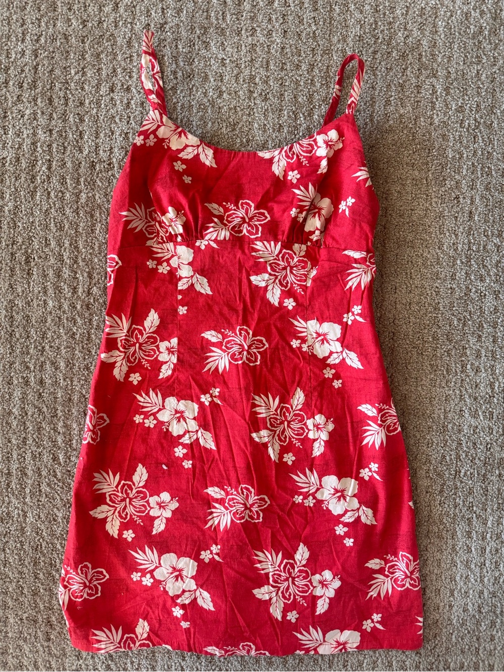 wild fable Red Floral Tie-Back Mini Dress